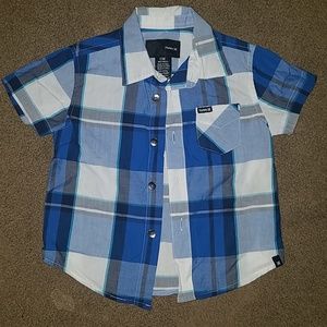 Boys Hurley Plaid Button Up - 12 months